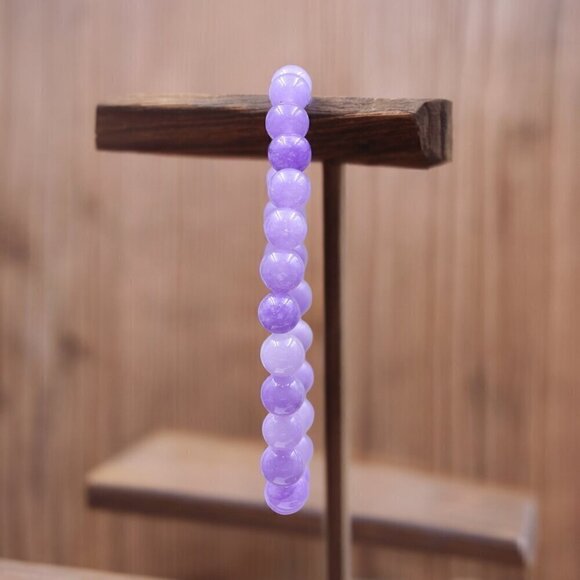 Purple Agate Crystal Gemstone Bracelet Handmade - Picture 4 of 4